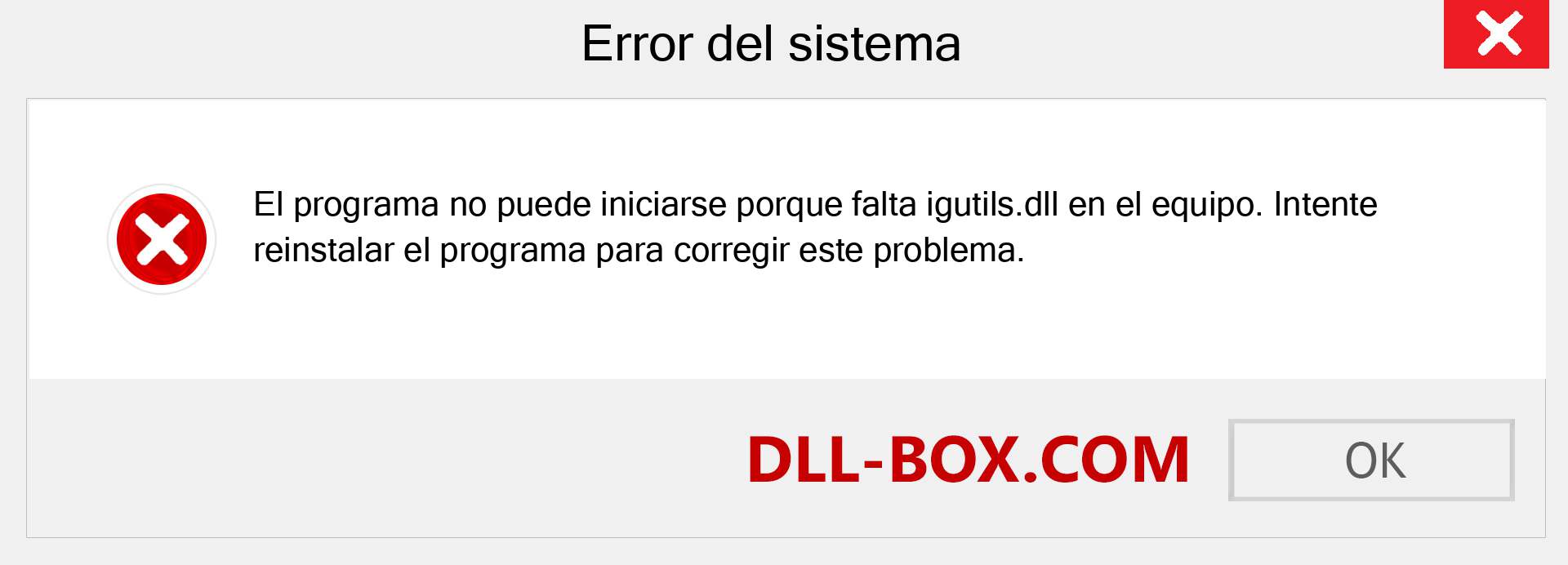 ¿Falta el archivo igutils.dll ?. Descargar para Windows 7, 8, 10 - Corregir igutils dll Missing Error en Windows, fotos, imágenes