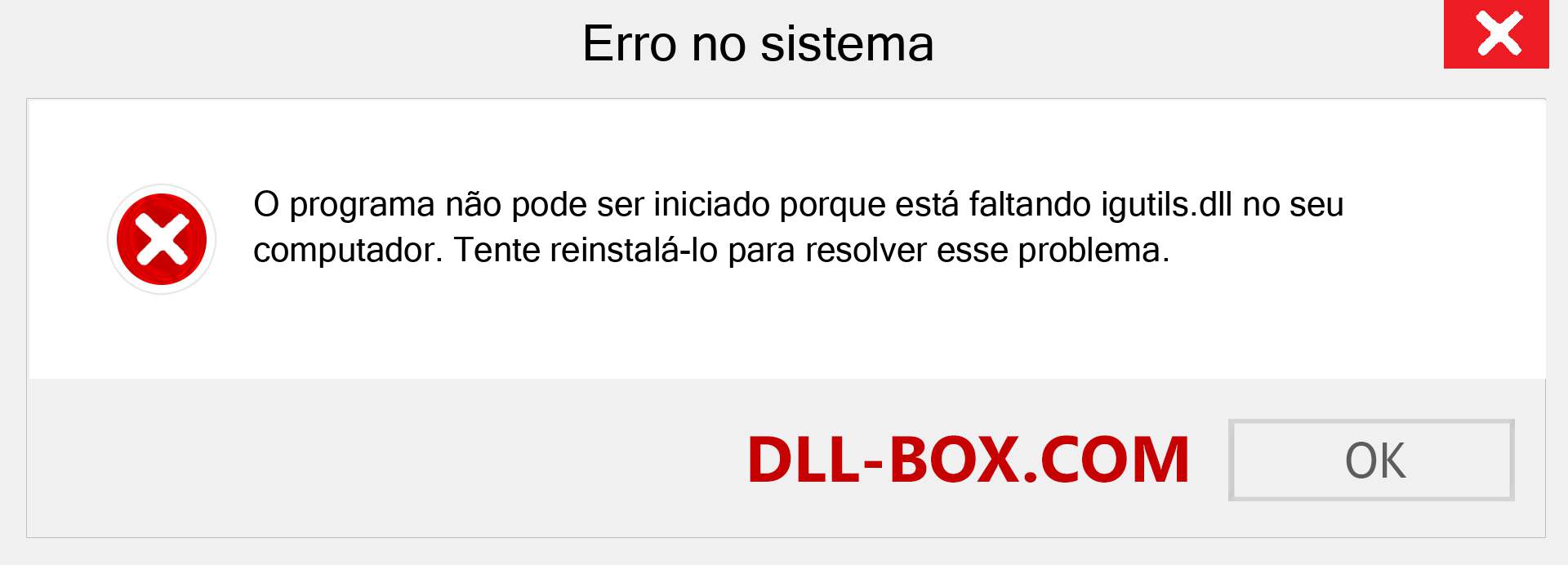 Arquivo igutils.dll ausente ?. Download para Windows 7, 8, 10 - Correção de erro ausente igutils dll no Windows, fotos, imagens